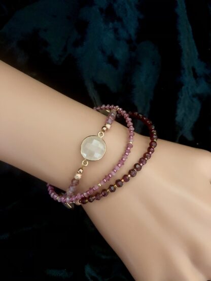 Image for Multicolour Spinel and Rose Quartz bracelet 5