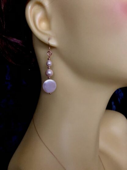 Image for Shell Pearl Coin Earrings 1