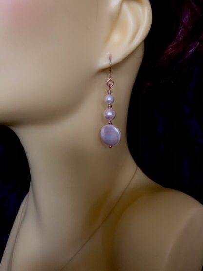 Image for Shell Pearl Coin Earrings 2
