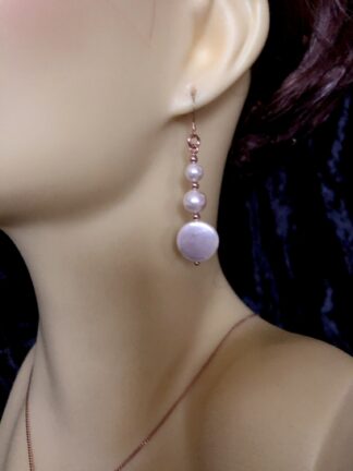 Image for Shell Pearl Coin Earrings 5