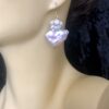 Image for Square Metallic Pearl Droplet Earrings 2