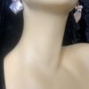 Image for Square Metallic Pearl Droplet Earrings 3