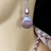 Image for Lavender Pearl Coin Pendant Earrings 2
