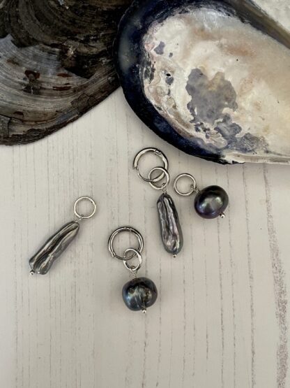 Image for Peacock pearl charm earrings 4