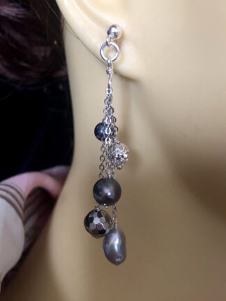 Image for Silvery Waterfall Earrings 2