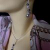 Image for Silvery Waterfall Pendant And Earrings