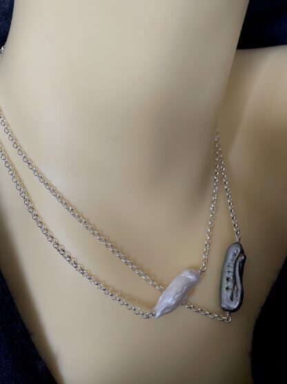Image for Stacked biwa pearl necklaces 1