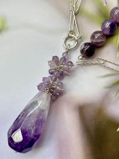 Image for Amethyst and silver station necklace 2